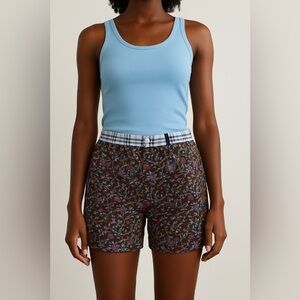 Burberry Brown Floral Women's Pajama Sleep Shorts Size Small